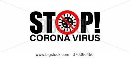 The Black And Red Covid-19 Symbol. Stop Coronavirus Pandemic.