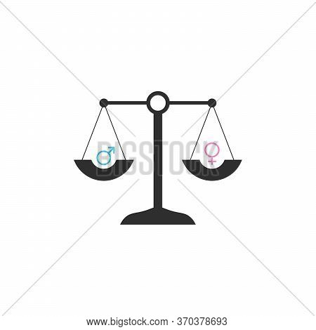 Scale In Equilibrium With Male And Female Icons Showing An Equality And Perfect Balance Between The 