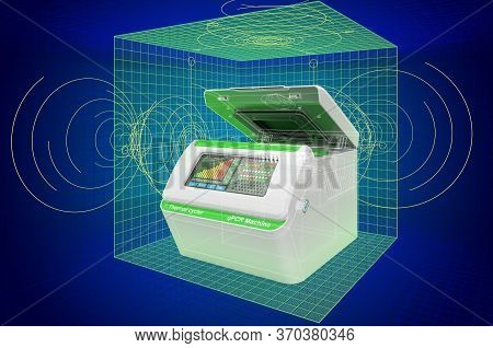 Pcr Thermal Cycler, Visualization 3d Cad Model, Blueprint. 3d Rendering
