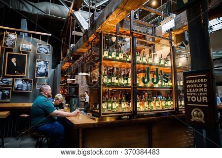 Dublin, Ireland - July 2, 2019: Interior And Bar Of Old Jameson Distillery, Smithfield Square In Dub