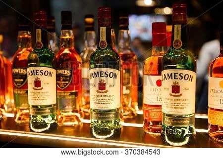 Dublin, Ireland - July 2, 2019: Interior And Bar Of Old Jameson Distillery, Smithfield Square In Dub