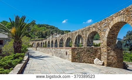 Holy Monastery Hilandar Landscape Hdr, Mount Athos