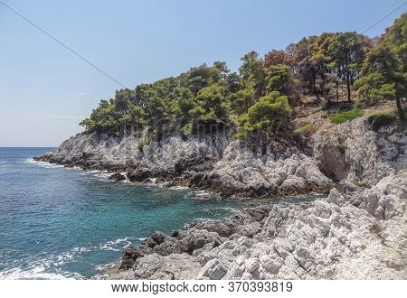 Amarantos Rocks At Skopelos Island At The Sporades In Greece
