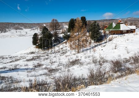 View Of Ulagan Highlands In Altay Mountains In The Winter, Siberia, Russia