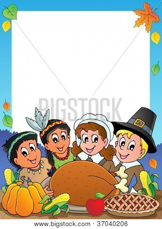 Trame de Thanksgiving thème 2 - illustration vectorielle.