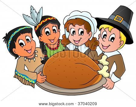 Thanksgiving pilgrim theme 3 - vector illustration.