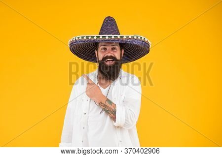 Mexican Day Of The Dead. National Mexico Holiday. Mexican Hat Sombrero And Mustache. Enjoying Summer