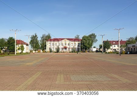 Gorodok, Belarus - 06 May 2020 : Square In The City Center