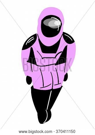 Stock Vector Illustration Of An Astronaut On White Isolated Background. A Symbol Of Space Travel, Sc