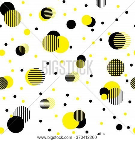 Seamless Dots Modern Pattern. White Background Geometry Circle Color Seamless Fabric Sample. Geometr