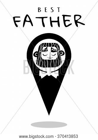 Stock Vector Illustration Of Geo Position Icon With The Image Of Best Father In The World For Father