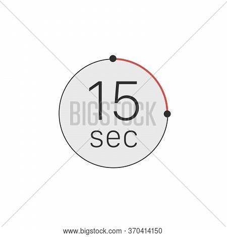 15 Seconds Timer, Stopwatch Or Countdown Icon. Time Measure. Chronometr Icon. Stock Vector Illustrat