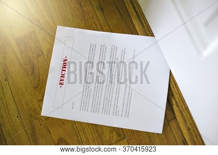 Renter Received An Eviction Notice Due To Past Due Rent - Hardship Concept - Recession Outcome - Pan