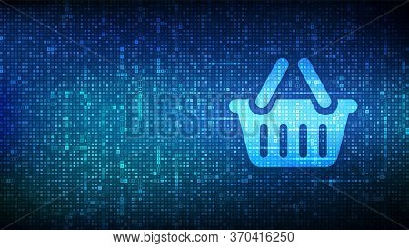 Shopping Cart Icon Made With Currency Symbols. E-commerce Technology Concept. Internet Shopping. Onl