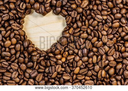 Roasted Coffee Beans With Heart Form