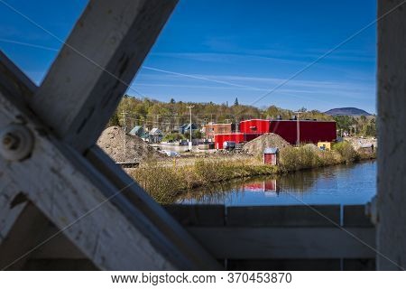 The Inside View From A Covered Bridge The Red House Outside