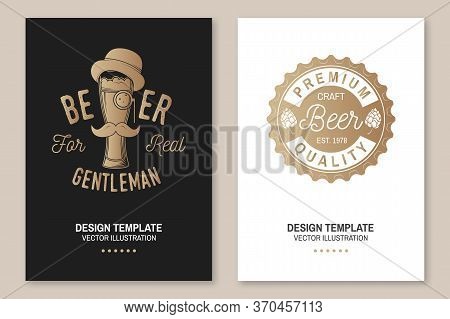 Craft Beer Poster, Flyer, Template, Card. Vector Illustration. Vintage Design For Bar, Pub And Resta