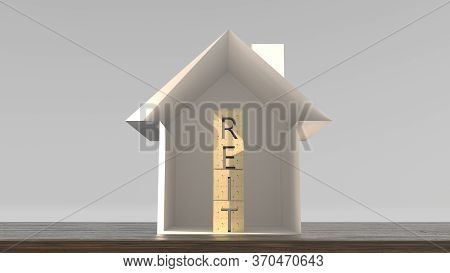 Concept Image Of Business Acronym Reit As Real Estate Investment Trust. 3d Rendering