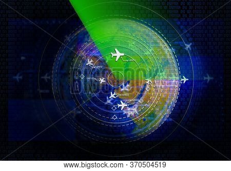 Simulation Screen Showing Various Flights For Transportation And Passengers.