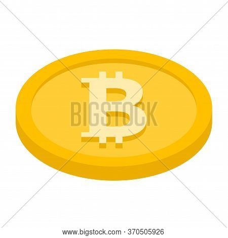 Isometric Bitcoin Icon Coin Sign Payment Symbol. Colored 3d Style. Cryptocurrency Logo. Illustration