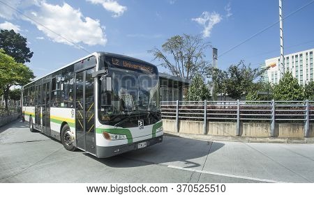 Medellin, Antioquia / Colombia - August 03, 2017. Metroplús Integrated Mass Transit System Of Medium