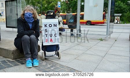 Warsaw, Poland. 9 June 2020. Protest Of Supporters Of Judge Igor Tuleya At The Entrance To The Supre