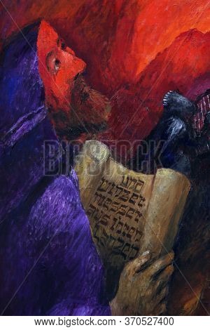 BAD URACH, GERMANY - OCTOBER 21, 2014: The prophet Isaiah, the Old Testament, detail of high altar by Sieger Koder in St. Joseph's Church in Bad Urach, Germany