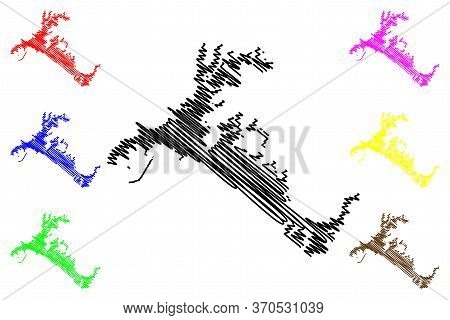 Salerno City (italian Republic, Italy, Campania) Map Vector Illustration, Scribble Sketch City Of Sa