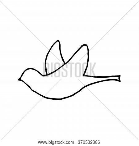Isolated On White Background Birds Stock Illustration, Vector, Hand Drawing, Design Element For Prin