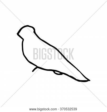 Isolated On White Background Birds Stock Illustration, Vector, Hand Drawing, Design Element For Prin