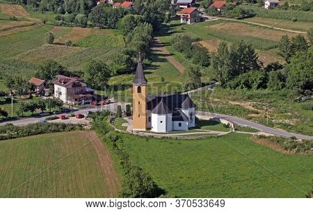 RADOBOJ, CROATIA - JULY 14, 2011: Parish Church of the Holy Trinity in Radoboj, Croatia