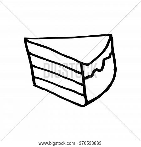 Isolated On White Background Sweets, Cake, Pastry, Stock Illustration, Vector, Hand Drawing, Design 
