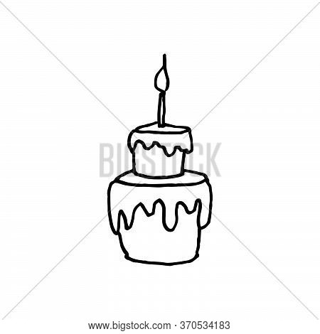 Isolated On White Background Sweets, Cake, Pastry, Stock Illustration, Vector, Hand Drawing, Design 