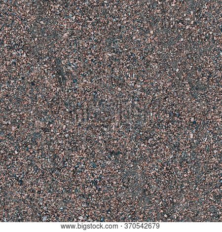 Fine Grain Crushed Texture Seamless Pattern. Building Material Is Used In Road Construction, For Lay