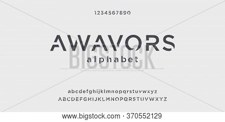 Abstract Minimal Cutting Modern Alphabet Fonts. Typography Technology Creative Font. Vector Illustra