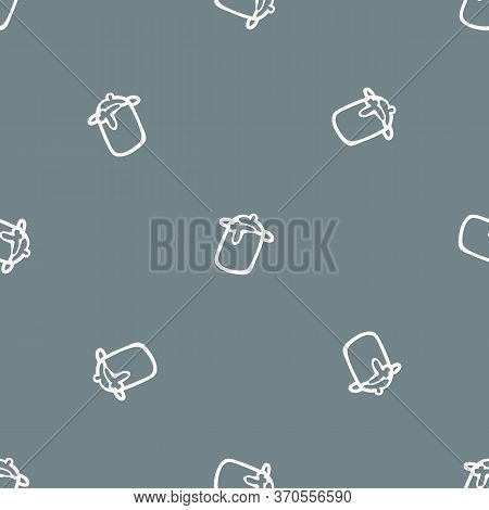 Seamless Background Cooking Pot Gender Neutral Baby Pattern. Simple Whimsical Minimal Earthy 2 Tone 