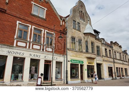 Kuldiga, June 03: Old Town Street On June 03, 2020 At Kuldiga, Latvia. Kuldiga Is An Ancient Town In
