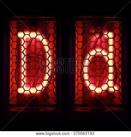 Nixie Tube Indicator Set Of Letters The Whole Alphabet. The Letter D .