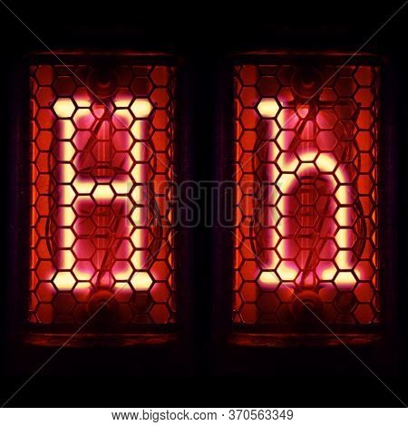 Nixie Tube Indicator Set Of Letters The Whole Alphabet. The Letter H .