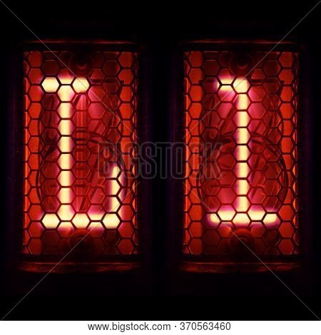 Nixie Tube Indicator Set Of Letters The Whole Alphabet. The Letter L .