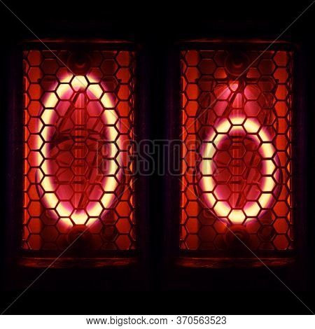 Nixie Tube Indicator Set Of Letters The Whole Alphabet. The Letter O .