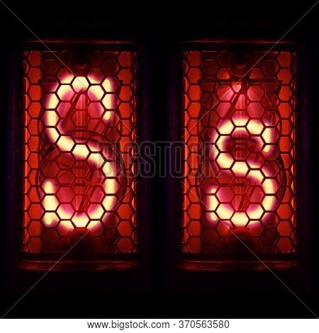 Nixie Tube Indicator Set Of Letters The Whole Alphabet. The Letter S .