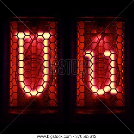 Nixie Tube Indicator Set Of Letters The Whole Alphabet. The Letter U .