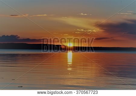 A Wonderful Sunset In Jonkoping By Night