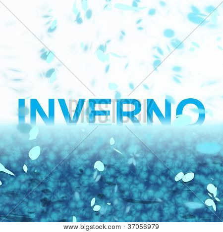 Bir mevsimlik kelime/cümle bir metin efekti dizisi. Inverno Portekizce-BR dilde ve demektir 