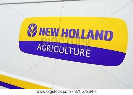 Bordeaux , Aquitaine / France - 06 06 2020 : New Holland Agriculture Sign Logo On White Van Of Agric