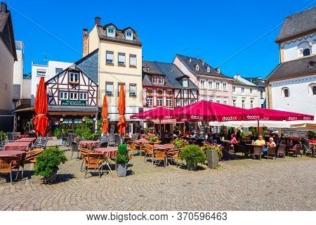 Boppard, Germany - June 26, 2018: Market Square Or Marktplatz In Boppard. Boppard Is The Town Lying 