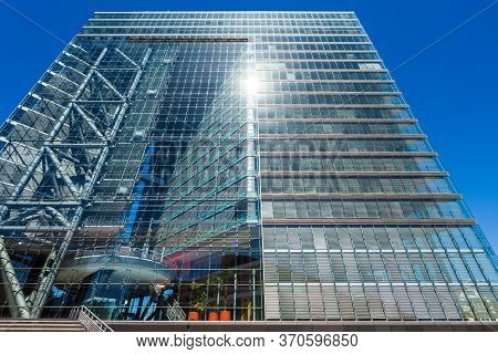 Dusseldorf, Germany - July 01, 2018: Stadttor City Gate Is A Skyscraper In Unterbilk Neighborhood Of