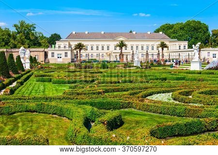 Hannover, Germany - July 05, 2018: Herrenhausen Palace Located In Herrenhausen Gardens In Hannover C