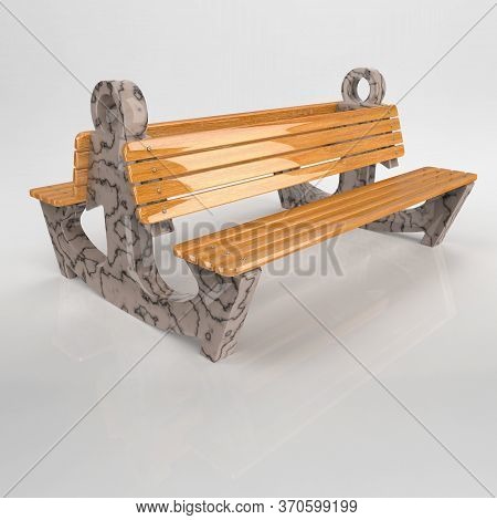 3d Image Park Bench Doppelbank Anker Marble Tan